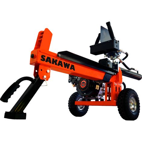 Sakawa – Fendeuse de bûches thermique 9T – Moteur essence 7cv – Longueur max de bûche 50 cm – Pour bois dur et teck – Commandes doubles sécurisées