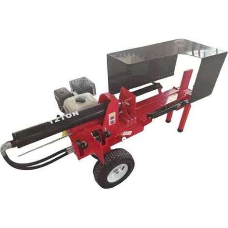 Varan Motors – Fendeur de bûches thermique 6.5cv LS12T – 12 Tonnes – Longueur max 52cm – Moteur essence – Avec cage de protection