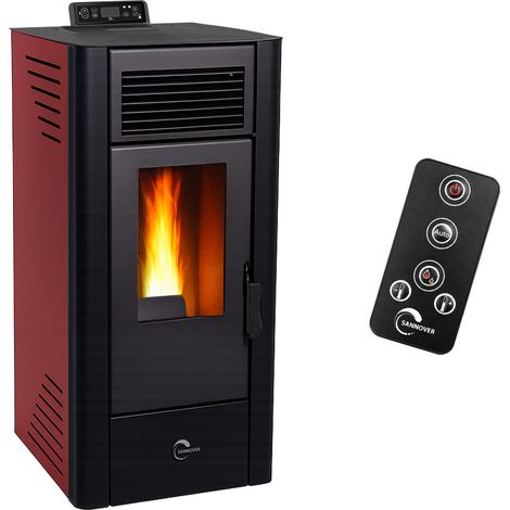 Poêle à granulés air Anita 11,6 kW Bordeaux Sannover